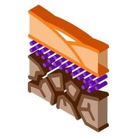 coal in bowels of earth isometric icon vector illustration