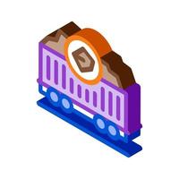 coal trolley isometric icon vector illustration