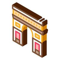 gate arch saint denis isometric icon vector illustration