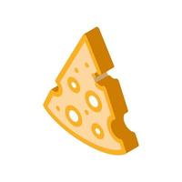 pedazo de queso icono isométrico ilustración vectorial vector