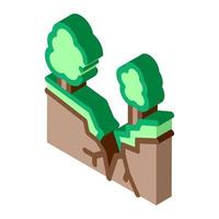 earthquake rupture of forest isometric icon vector illustration