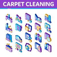 Carpet Cleaning Washing Service Icons Set Vector