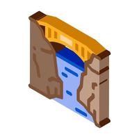 bridge mountain landscape isometric icon vector illustration