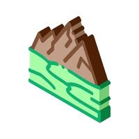 high mountains terrain isometric icon vector illustration