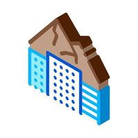 high-rise buildings among mountains isometric icon vector illustration