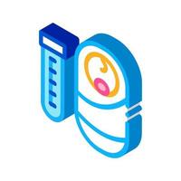 test tube and baby isometric icon vector illustration