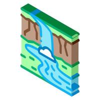 current river with bridge isometric icon vector illustration