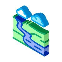 river landscape in countryside isometric icon vector illustration