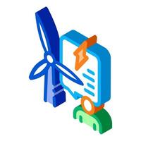 thought about benefits of wind energy isometric icon vector illustration