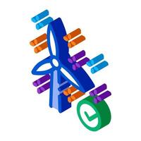 working windmill isometric icon vector illustration