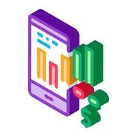 promotion chart on phone isometric icon vector illustration