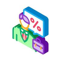 realtor for profit interest isometric icon vector illustration