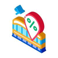 duty free increase in percent isometric icon vector illustration