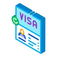 visa document confirmation isometric icon vector illustration