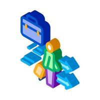 man with business suitcase isometric icon vector illustration