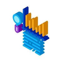 study bar graph search engine optimization isometric icon vector illustration