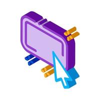 click on optimization button isometric icon vector illustration