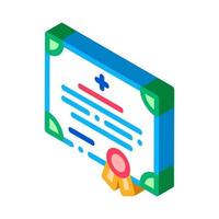 medical certificate of nurse degree isometric icon vector illustration