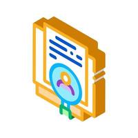 study of human documents isometric icon vector illustration