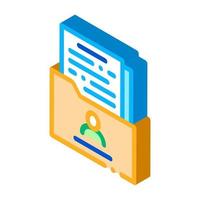 people info sheet folder isometric icon vector illustration