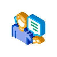 help desk representative isometric icon vector illustration