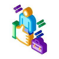 job approval person isometric icon vector illustration
