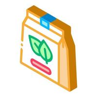 green tea bag isometric icon vector illustration