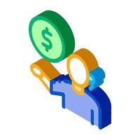 money problems isometric icon vector illustration