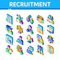 Recruitment And Research Employee Icons Set Vector