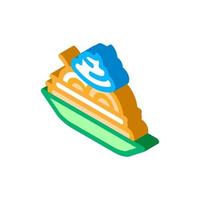 mayonnaise seasoning food plate isometric icon vector illustration