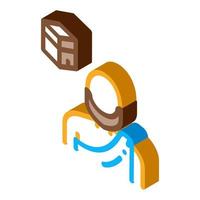 muslim pilgrim isometric icon vector illustration