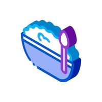 bowl of cottage cheese and spoon isometric icon vector illustration