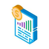 monetary statement document isometric icon vector illustration