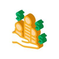 stacks of gold coins money isometric icon vector illustration