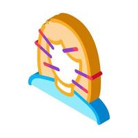 female face acupuncture isometric icon vector illustration