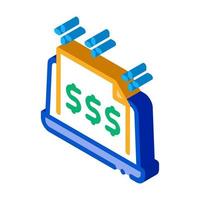 cash documents in computer version isometric icon vector illustration