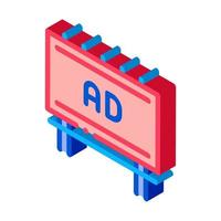 mounted overhead billboard isometric icon vector illustration