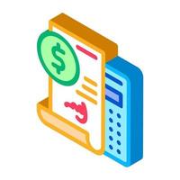 contract document account at pawnshop isometric icon vector illustration