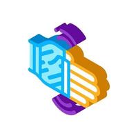 hypothermia of hand isometric icon vector illustration