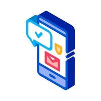 mobile data protection icon vector outline illustration