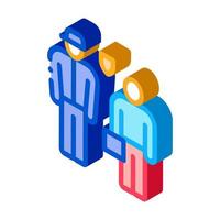 man with policeman isometric icon vector illustration
