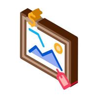 art painting auctioned isometric icon vector illustration