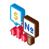 increase in cash rates isometric icon vector illustration