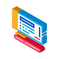 to fill out check with pen isometric icon vector illustration