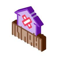 enclosed non-residential building isometric icon vector illustration