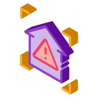 unsafe home detection isometric icon vector illustration