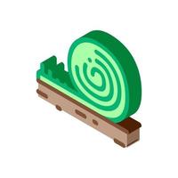 rolled artificial turf isometric icon vector illustration