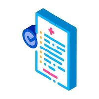 medical report isometric icon vector illustration