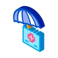medical care under umbrella isometric icon vector illustration