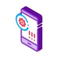 bacteria detection on mobile phone isometric icon vector illustration